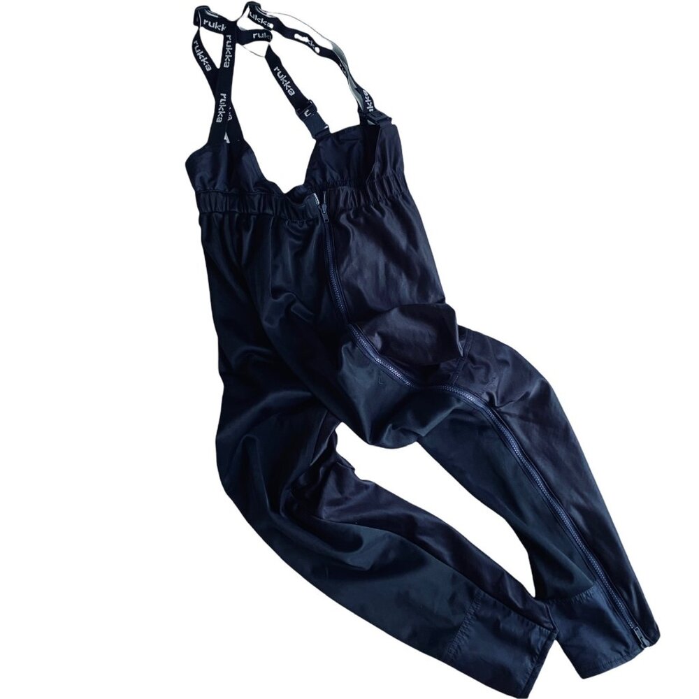 Rukka Womens Girls Bib Pants Size 158 Zip Off Wind Stopper Navy Blue S Vintage - Picture 6 of 14